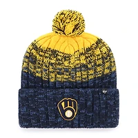 Men's '47  Navy Milwaukee Brewers Cascade Cuffed Knit Hat with Pom