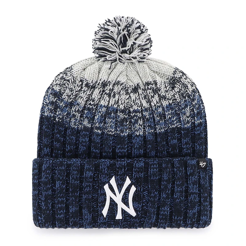 Men's '47 Navy New York Yankees Cascade Cuffed Knit Hat with Pom