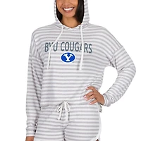 Women's Concepts Sport Cream BYU Cougars Visibility Long Sleeve Hoodie Top & Shorts Set