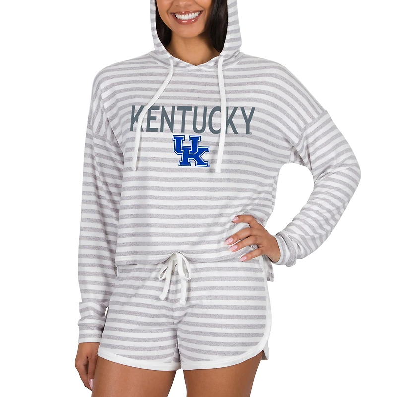 Women's Concepts Sport Cream Kentucky Wildcats Visibility Long Sleeve Hoodie Top & Shorts Set