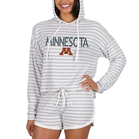 Women's Concepts Sport Cream Minnesota Golden Gophers Visibility Long Sleeve Hoodie Top & Shorts Set