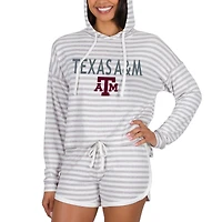 Women's Concepts Sport Cream Texas A&M Aggies Visibility Long Sleeve Hoodie Top & Shorts Set