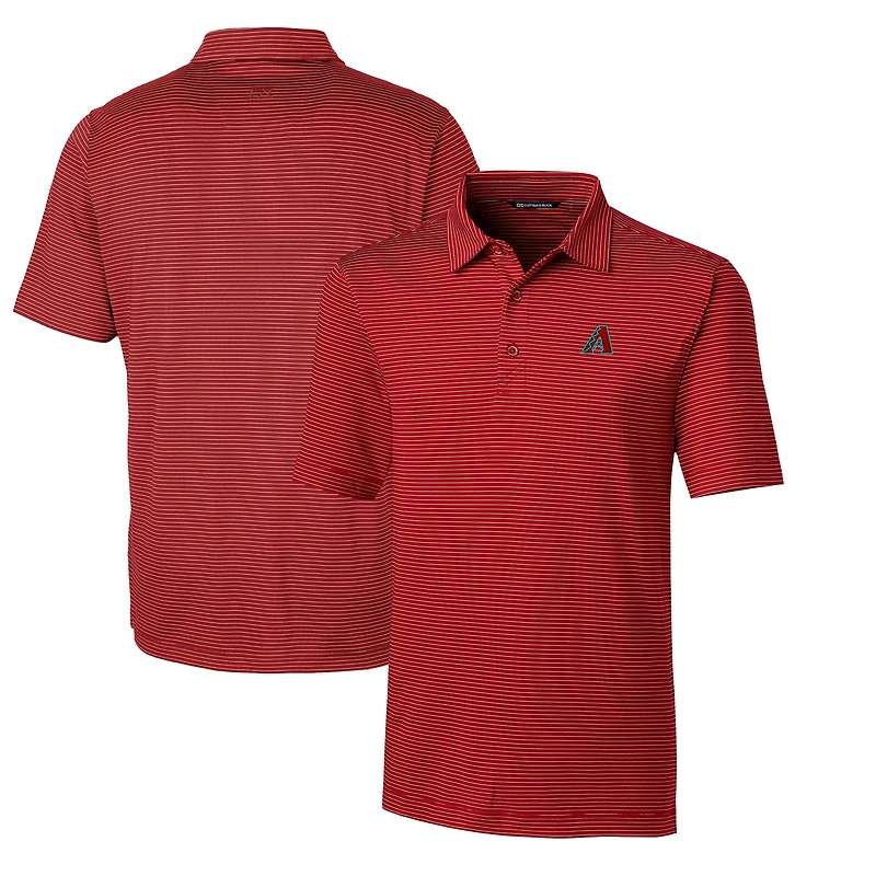 Men's Cutter & Buck Red Arizona Diamondbacks Forge Pencil Stripe Stretch Big & Tall Polo