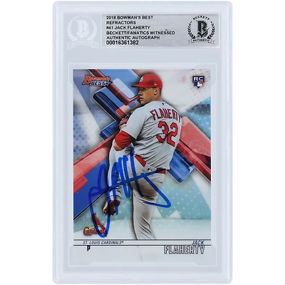 Jack Flaherty St. Louis Cardinals Autographed 2018 Bowman's Best Refractors #41 Beckett Fanatics Witnessed Authenticated Rookie Card
