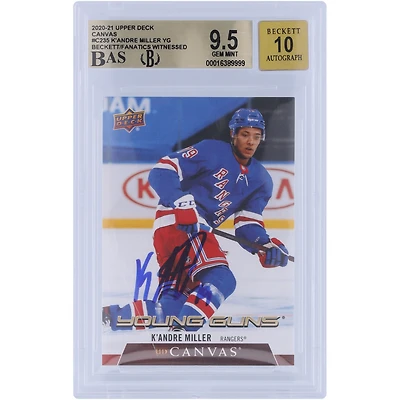 K'Andre Miller New York Rangers Autographed 2020-21 Upper Deck Series 2 Young Guns Canvas #C235 Beckett Fanatics Witnessed Authenticated /10 Rookie Card