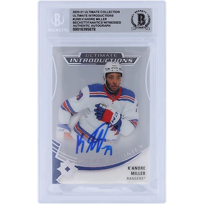 K'Andre Miller New York Rangers Autographed 2020-21 Upper Deck Ultimate Collection Introductions #UI-69 Beckett Fanatics Witnessed Authenticated 10 Rookie Card