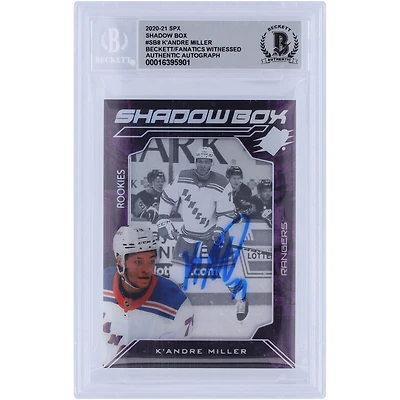 K'Andre Miller New York Rangers Autographed 2020-21 Upper Deck SPX Shadow Box #SB-8 Beckett Fanatics Witnessed Authenticated 10 Rookie Card