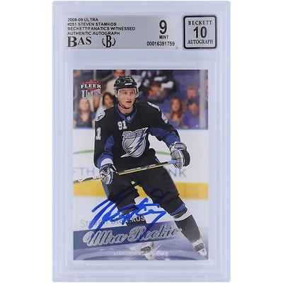 Steven Stamkos Tampa Bay Lightning Autographed 2008-09 Upper Deck Ultra Fleer #251 Beckett Fanatics Witnessed Authenticated 9/10 Rookie Card