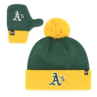 Toddler '47 Green Athletics Bam Bam Cuffed Knit Hat with Pom & Mittens Set