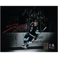 Jared McCann Seattle Kraken Autographed 8" x 10" Deep Sea Blue Jersey Spotlight Photograph