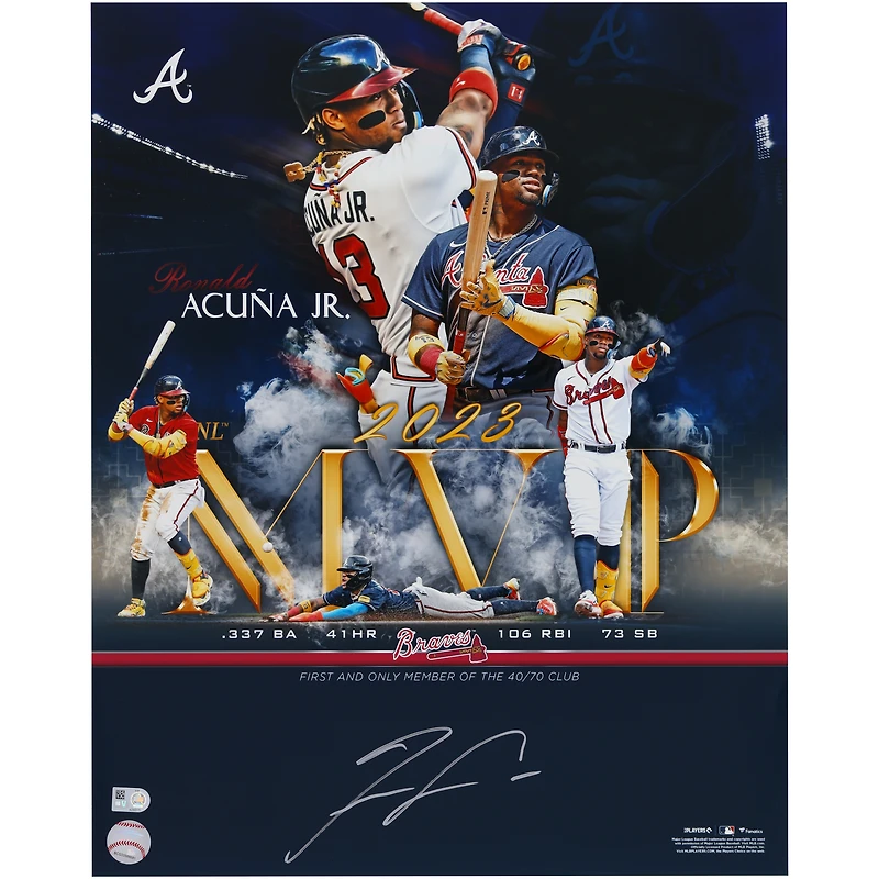 Ronald Acuña Jr. Atlanta Braves Autographed 16" x 20" Stylized 2023 NL MVP Photograph