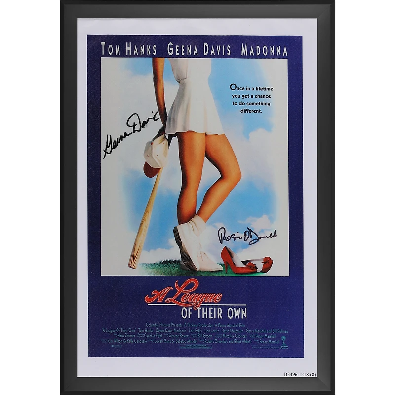 Geena Davis & Rosie O'Donnell A League Of Their Own Autographed Framed 20" x 30" Movie Poster