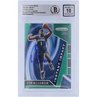 Zion Williamson New Orleans Pelicans Autographed 2019-20 Panini Prizm Instant Impact Green Prizms #2 Beckett Fanatics Witnessed Authenticated 10 Rookie Card