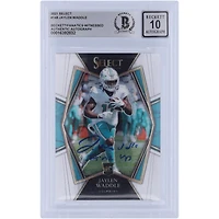 Jaylen Waddle Miami Dolphins Autographed 2021 Panini Select Premier Level #148 Beckett Fanatics Witnessed Authenticated 10 Rookie Card with "Fins Up" Inscription