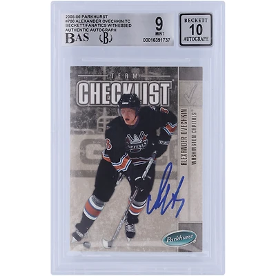 Alexander Ovechkin Washington Capitals Autographed 2005-06 Upper Deck Parkhurst Team Checklist #700 Beckett Fanatics Witnessed Authenticated / Rookie Card