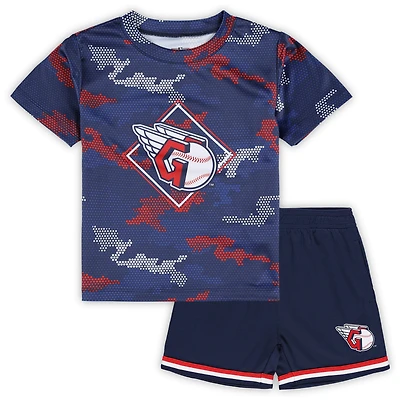 Toddler Fanatics Navy Cleveland Guardians Field Ball T-Shirt & Shorts Set