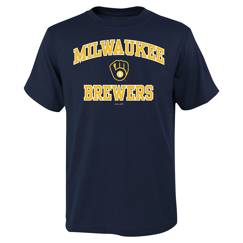 Youth Navy Milwaukee Brewers Heart & Soul T-Shirt