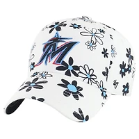 Girls Youth '47 White Miami Marlins Daisy Delight Clean Up Adjustable Hat