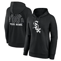 Women's Black Chicago White Sox Monochrome Personalized Name & Number Pullover Hoodie