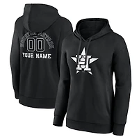 Women's Black Houston Astros Monochrome Personalized Name & Number Pullover Hoodie