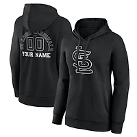 Women's Black St. Louis Cardinals Monochrome Personalized Name & Number Pullover Hoodie