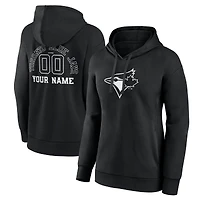 Women's Black Toronto Blue Jays Monochrome Personalized Name & Number Pullover Hoodie