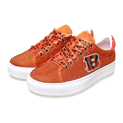 Women's Cuce Orange Cincinnati Bengals Team Color Crystal Sneakers
