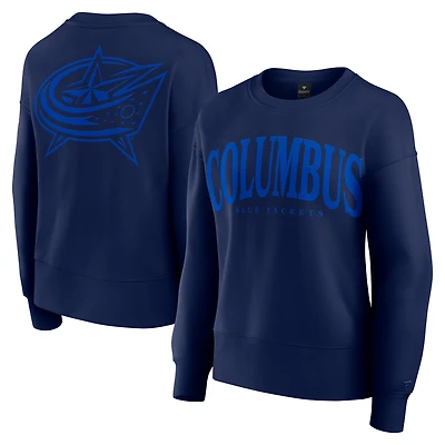 Women's Fanatics  Navy Columbus Blue Jackets Elements Flow Pullover Sweatshirt