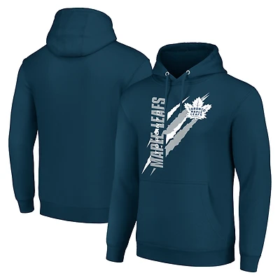 Men's Starter Blue Toronto Maple Leafs Color Scratch Fleece Pullover Hoodie