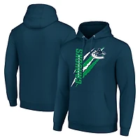 Men's Starter  Blue Vancouver Canucks Color Scratch Fleece Pullover Hoodie