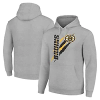 Men's Starter  Heather Gray Boston Bruins Color Scratch Fleece Pullover Hoodie