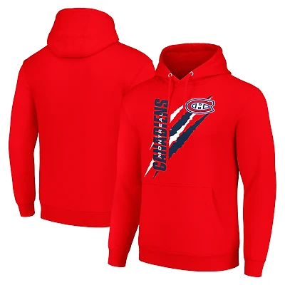 Men's Starter  Red Montreal Canadiens Color Scratch Fleece Pullover Hoodie