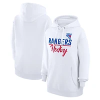 Women's G-III 4Her by Carl Banks  White New York Rangers Team Fleece Pullover Hoodie