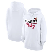 Women's G-III 4Her by Carl Banks  White Ottawa Senators Team Fleece Pullover Hoodie