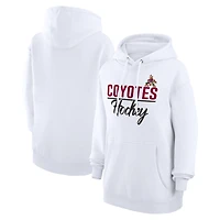 Women's G-III 4Her by Carl Banks  White Arizona Coyotes Team Fleece Pullover Hoodie