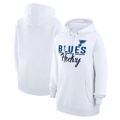 Women's G-III 4Her by Carl Banks  White St. Louis Blues Team Fleece Pullover Hoodie