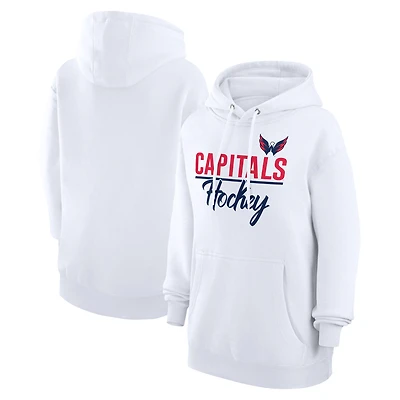 Women's G-III 4Her by Carl Banks  White Washington Capitals Team Fleece Pullover Hoodie