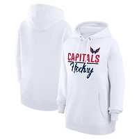 Women's G-III 4Her by Carl Banks  White Washington Capitals Team Fleece Pullover Hoodie