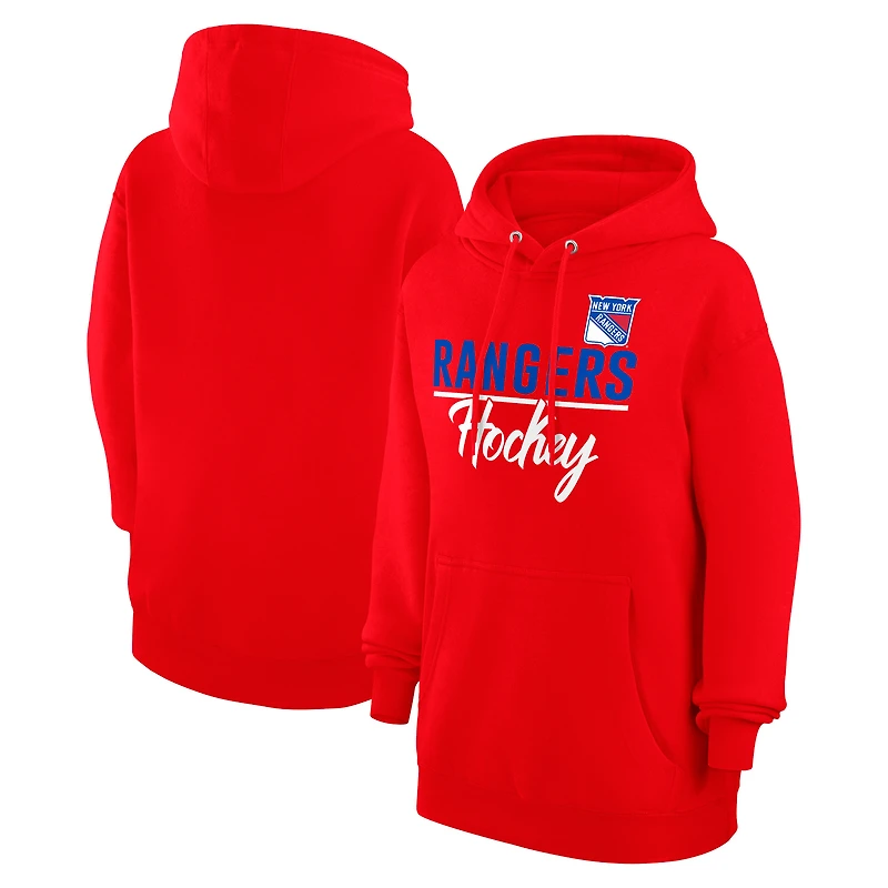 Women's G-III 4Her by Carl Banks  Red New York Rangers Team Fleece Pullover Hoodie