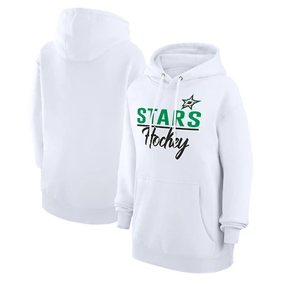 Women's G-III 4Her by Carl Banks  White Dallas Stars Team Fleece Pullover Hoodie
