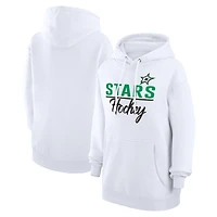 Women's G-III 4Her by Carl Banks  White Dallas Stars Team Fleece Pullover Hoodie