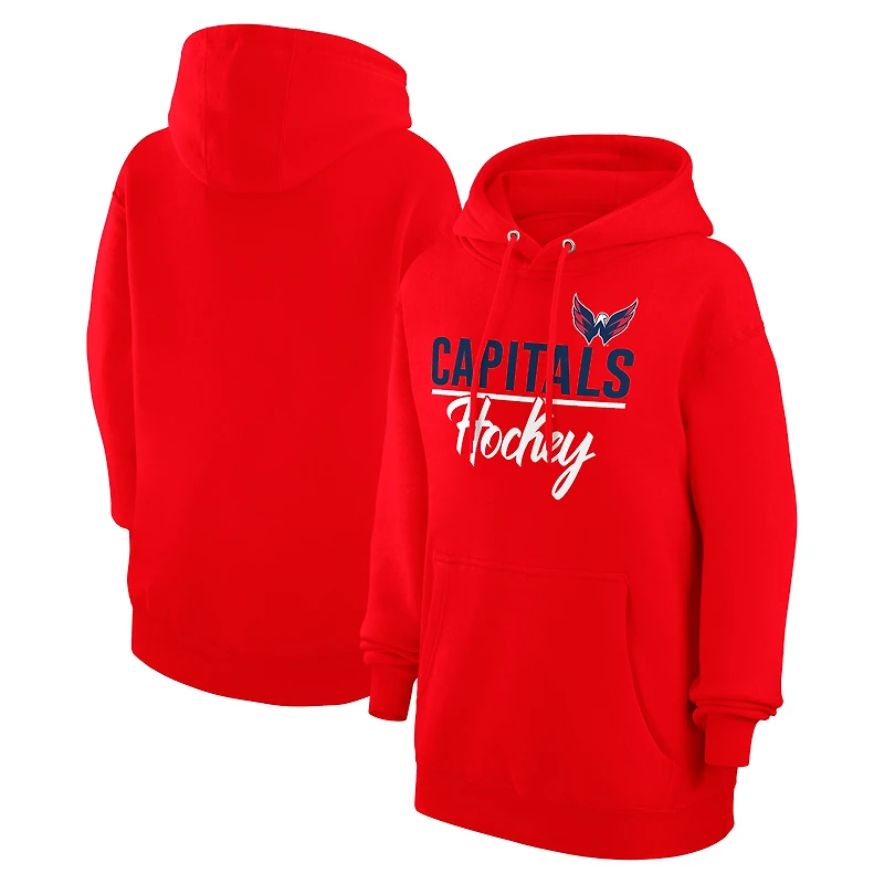 Women's G-III 4Her by Carl Banks  Red Washington Capitals Team Fleece Pullover Hoodie