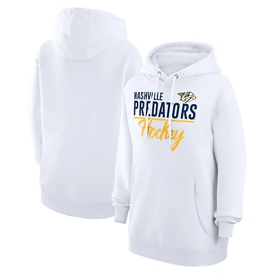 Women's G-III 4Her by Carl Banks  White Nashville Predators Team Fleece Pullover Hoodie