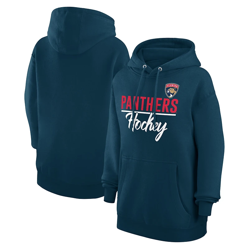 Women's G-III 4Her by Carl Banks Navy Florida Panthers Team Fleece Pullover Hoodie
