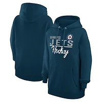 Women's G-III 4Her by Carl Banks  Navy Winnipeg Jets Team Fleece Pullover Hoodie