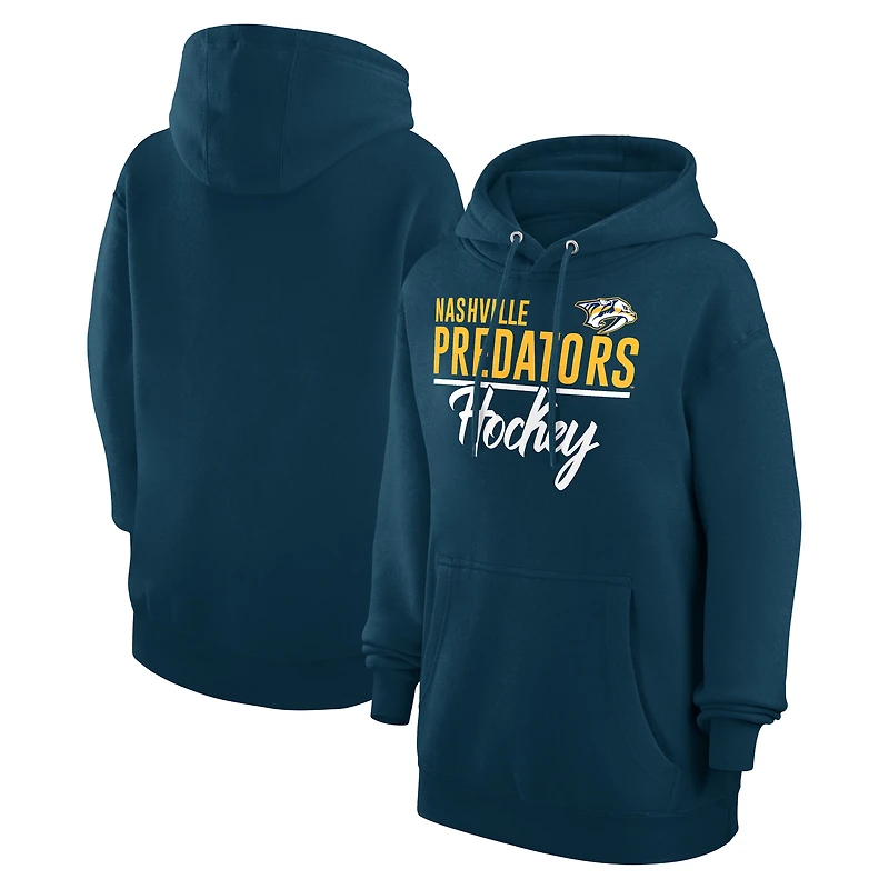 Women's G-III 4Her by Carl Banks Navy Nashville Predators Team Fleece Pullover Hoodie