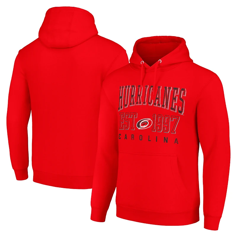 Men's Starter Red Carolina Hurricanes  Graphic Pullover Hoodie