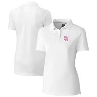Women's Cutter & Buck White San Diego Padres City Connect DryTec Advantage Tri-Blend Pique Polo