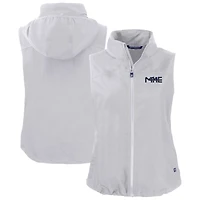 Women's Cutter & Buck  Gray Milwaukee Brewers City Connect Charter Eco Recycled Full-Zip Vest