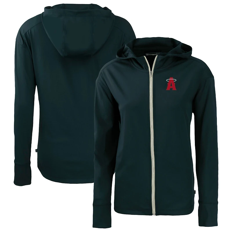 Women's Cutter & Buck  Navy Los Angeles Angels City Connect Daybreak Eco Recycled Full-Zip Hoodie